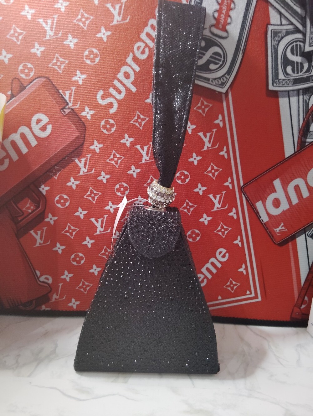 Black Sparkle Wristlet Bag